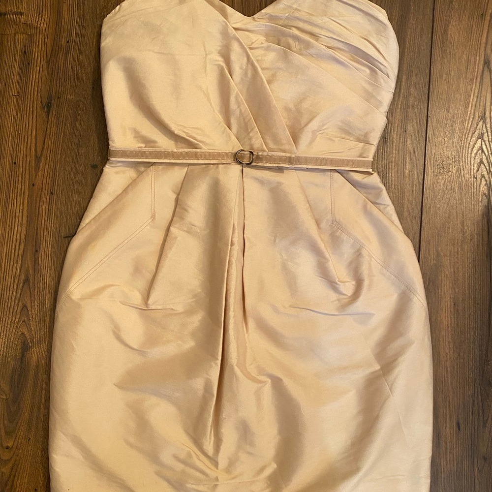 XS Cream Strapless Dress w/ pockets